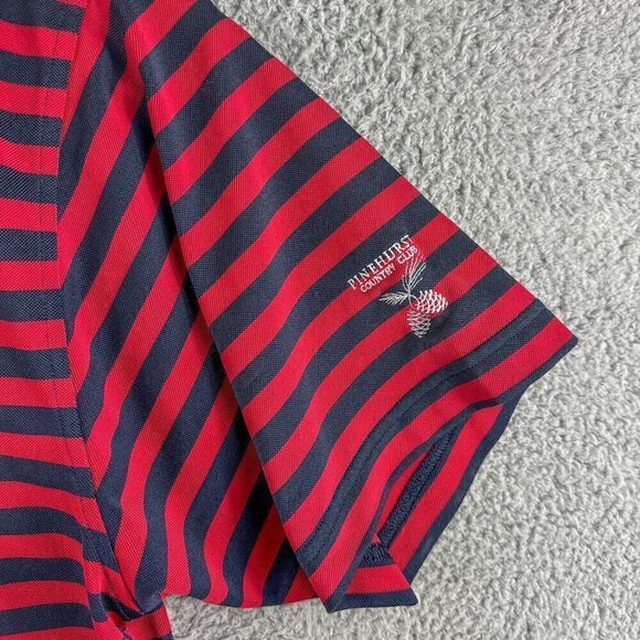 Footjoy Pinehurst Shirt Mens Large Blue Red Stripe Golf Polo Outdoor Athletic - Picture 4 of 11
